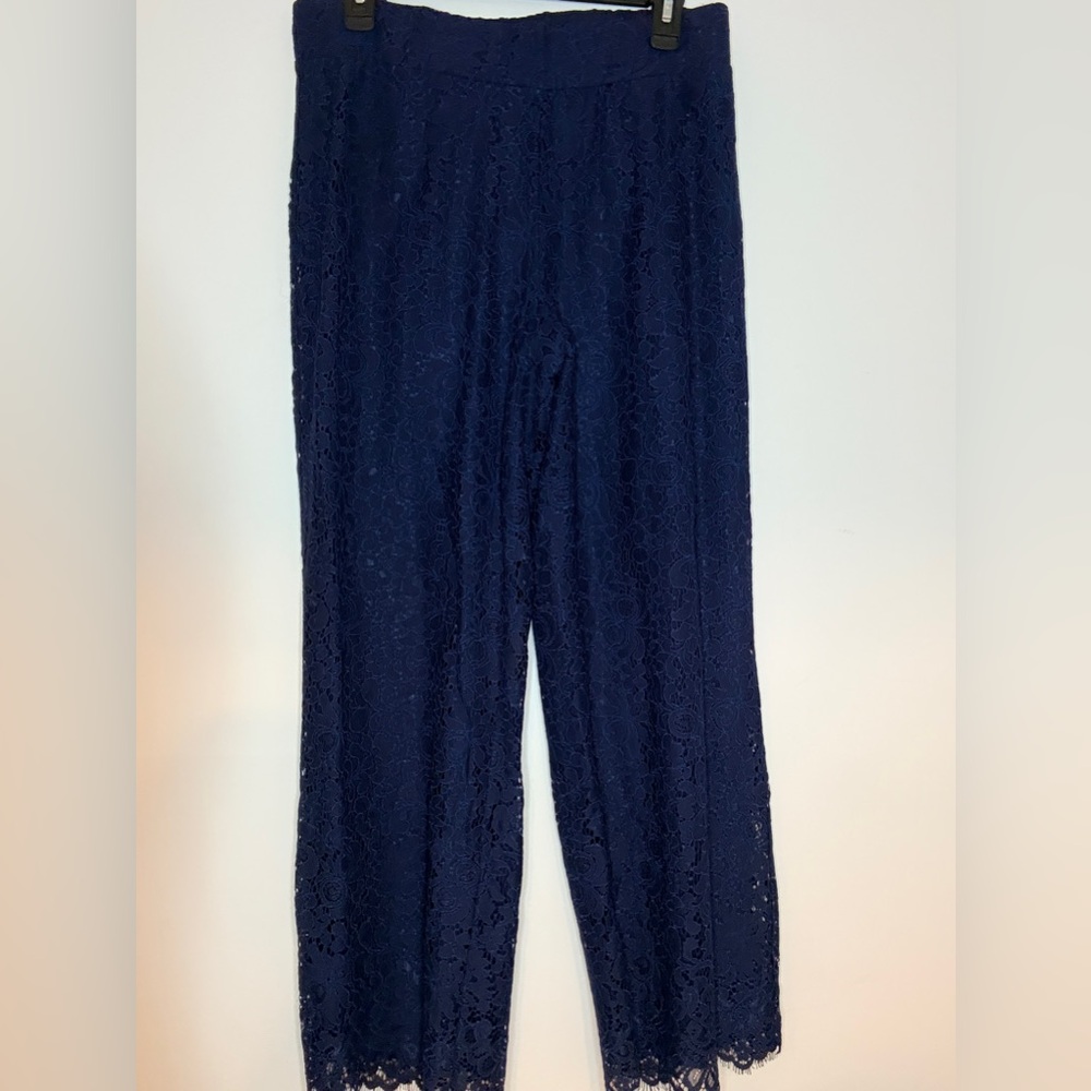 NWT Isaac Mizrahi Live Blue Lace Pants Size Small - Picture 2 of 6